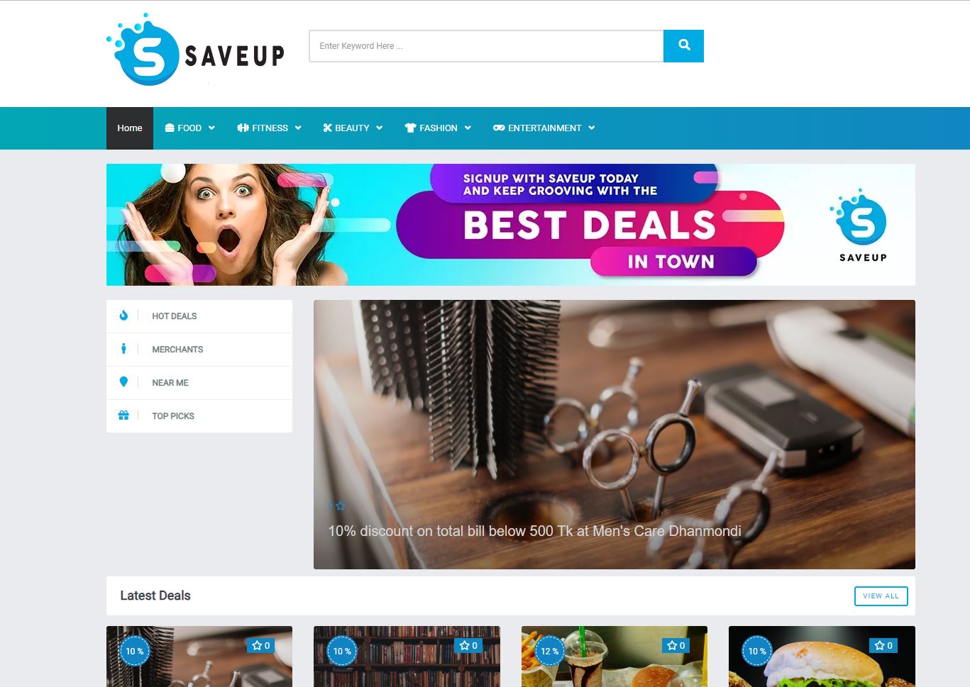 SaveUp website